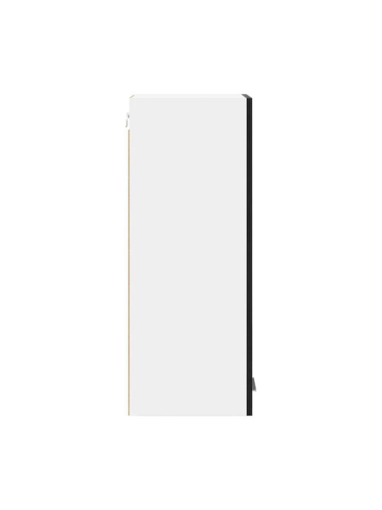 Cabinet Wall Black Oak and White 30x31x80cm