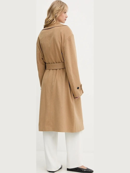 Вълна Дамско Beige Палто