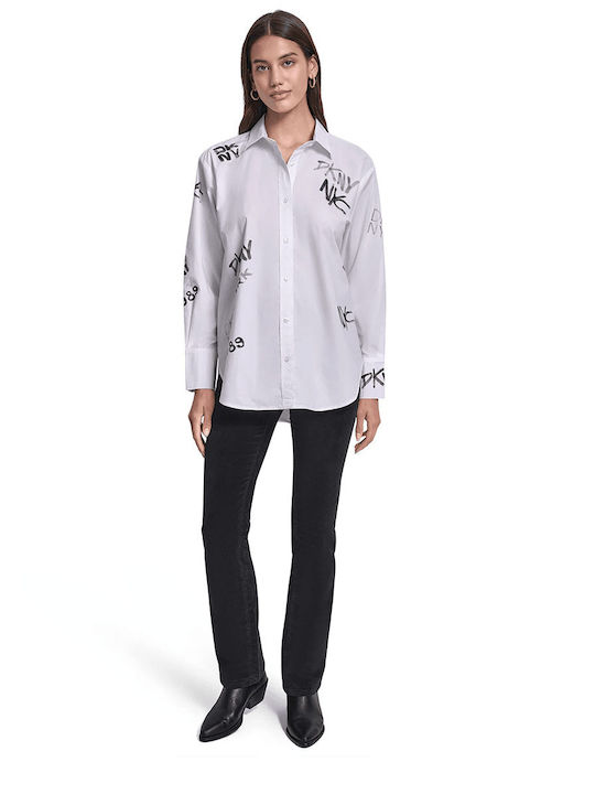 Μακρυμάνικο Γυναικείο Πουκάμισο White/black