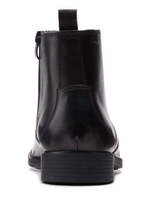 Whiddon Leather Black Men's Boots with Zipper