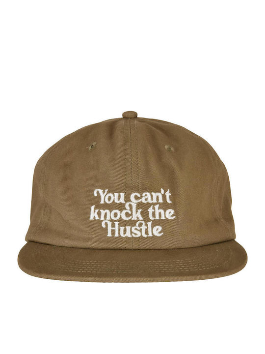 Knock Hustle Strapback Cap Olive Offwhite One