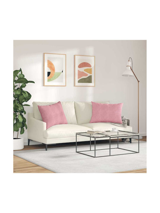 vidaXL Perna De Canapea Din Catifea Roz 50x70cm
