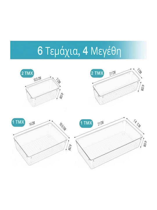 Femmit Drawer Organizer With Transparent Drawers 6 Pieces