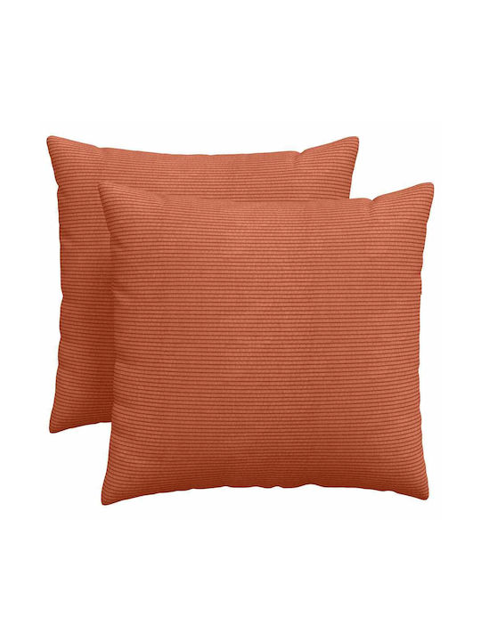 vidaXL Velvet Sofa Cushion Red Orange 50x50cm
