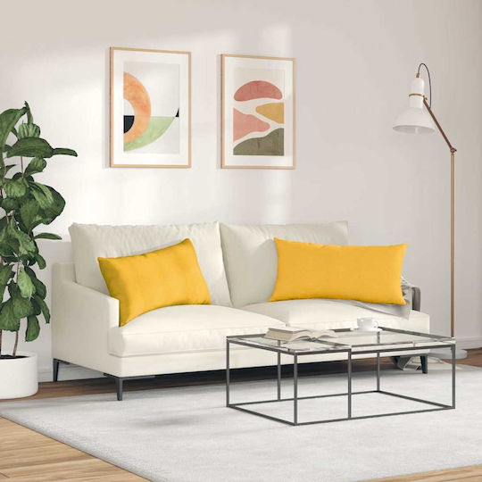vidaXL Perna Decorativă Moale Galbenă 2 Bucăți 40x80 cm vidaXL Perna Decorativă Moale Galbenă 2 Bucăți 40x80 cm