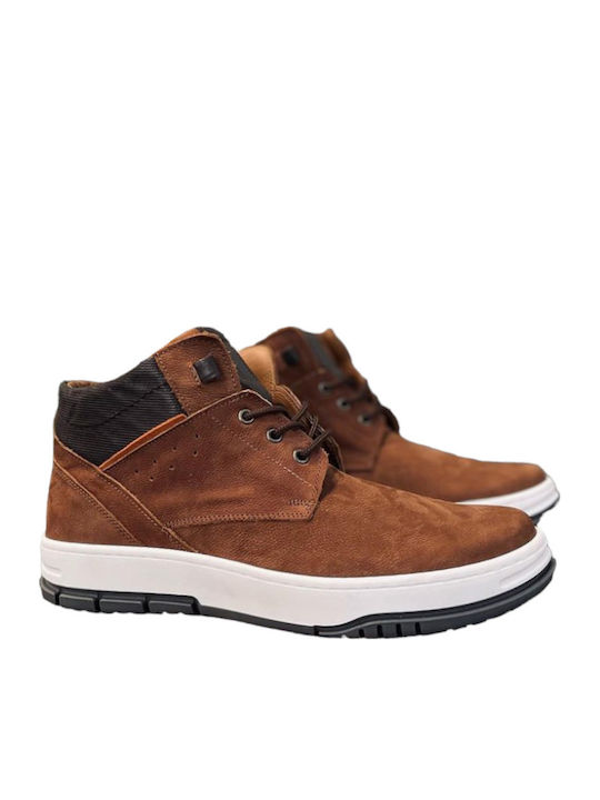 Suede Anatomical Men's Boots Tabac Brown
