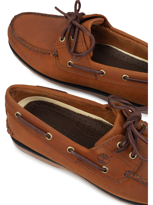 Men's Leather Boat Shoes Brown
