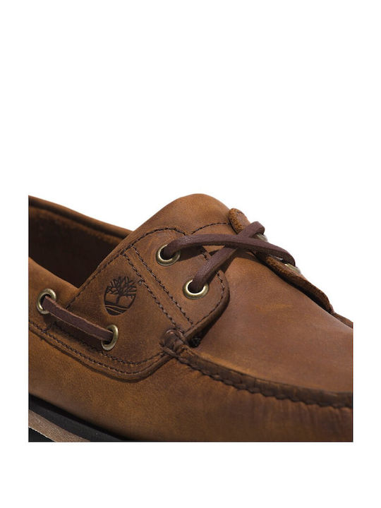 Men's Leather Boat Shoes Brown