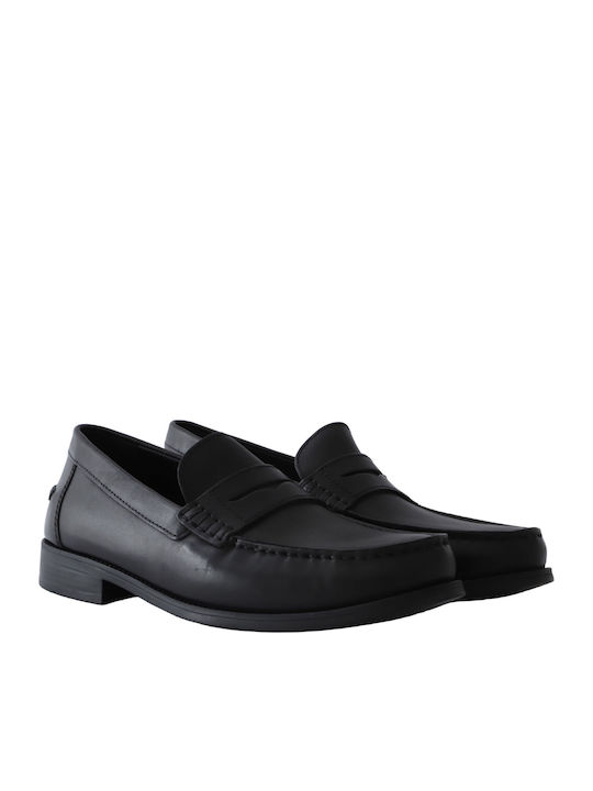 New Damon B Men's Leather Loafers Black