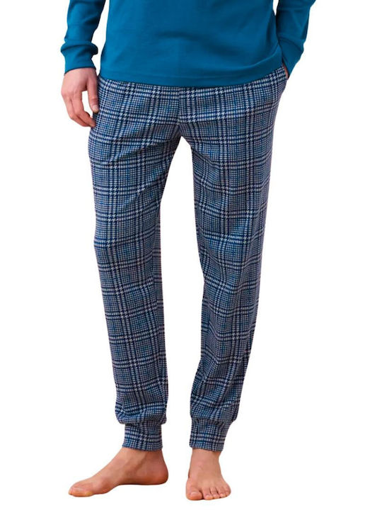 Noidinotte Men's Winter Pajamas Set Petrol Blue