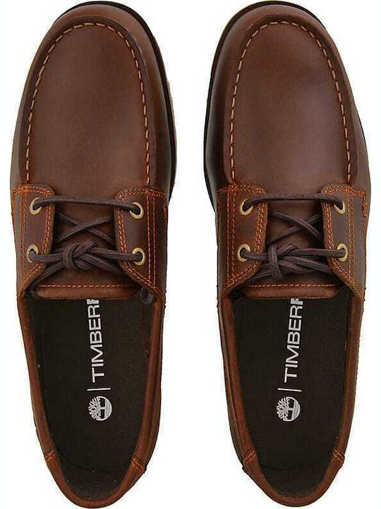Crafton Bay Men's Leather Boat Shoes Brown