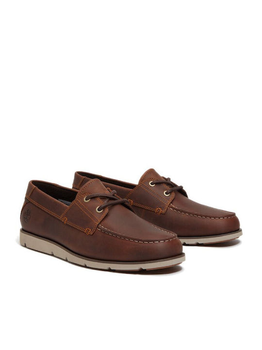 Crafton Bay Men's Leather Boat Shoes Brown