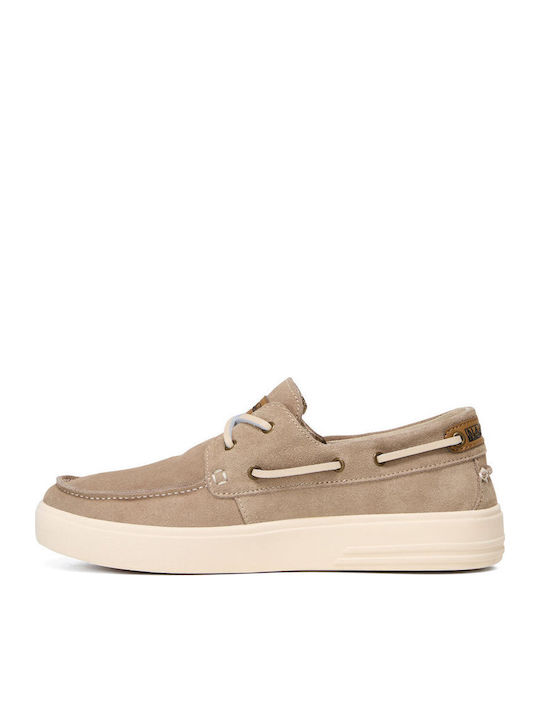 Men's Leather Moccasins Beige Regular Fit