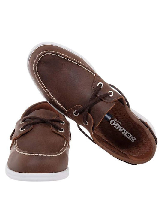 Δερμάτινα Ανδρικά Boat Shoes σε Καφέ Χρώμα