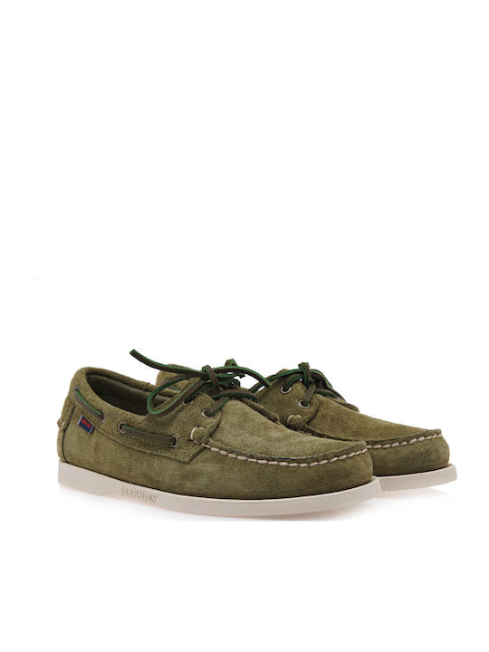 Portland Docksides Men's Suede Boat Shoes Green