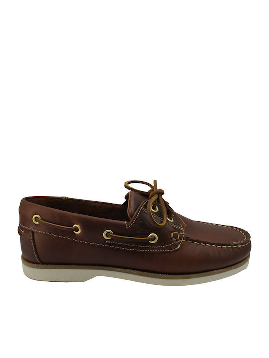 Men's Leather Boat Shoes Tabac Brown