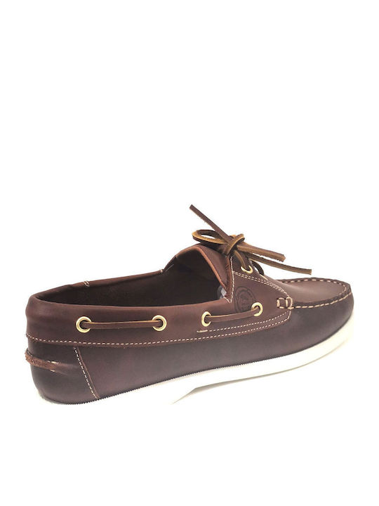 Men's Leather Boat Shoes Tabac Brown