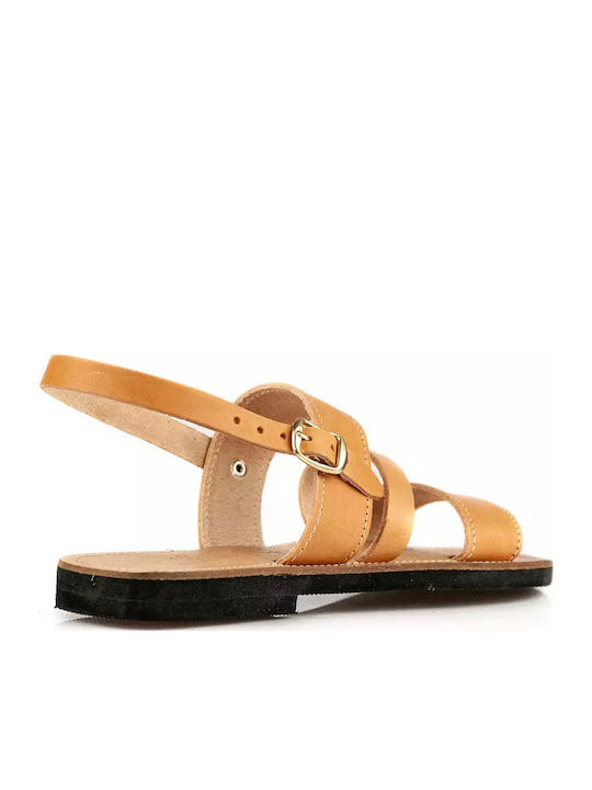 Flache Sandalen für Damen in Tabac Braun Farbe