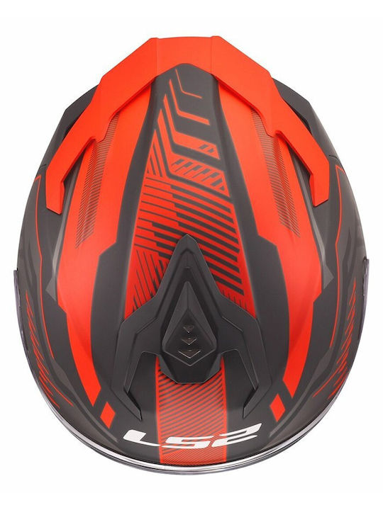 LS2 Challenger II FF817 Dravix Matt Red Мотоциклетна каска Full Face ECE 22.06 с Sunvisor