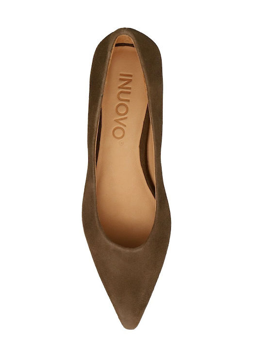 Suede Ballerinas Khaki