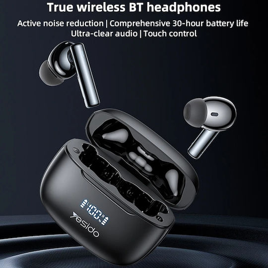 Yesido TWS23 In-Ear Bluetooth-Freisprecheinrichtung Kopfhörer mit Schweißresistenz und Ladeetui Schwarz