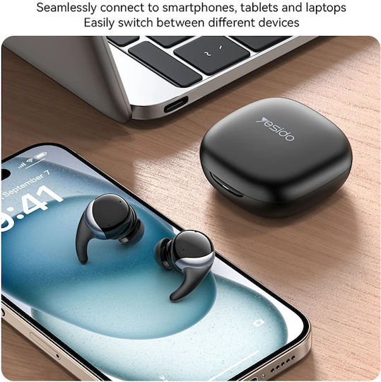 Yesido TWS30 In-Ear Bluetooth-Freisprecheinrichtung Kopfhörer mit Schweißresistenz und Ladeetui Schwarz