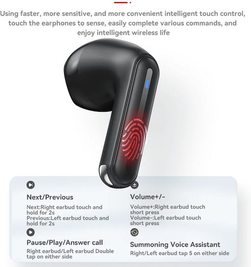 Yesido TWS19 Earbud Bluetooth Handsfree Ακουστικά με Θήκη Φόρτισης Μαύρα