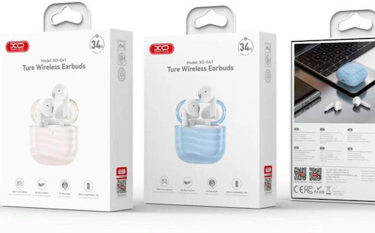XO G41 Earbud Bluetooth хендсфри Слушалки с Устойчивост на Пот и Кутийка за Зареждане Бежов