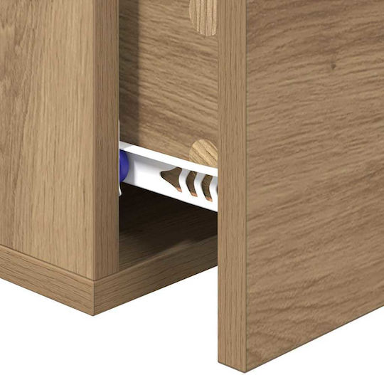 vidaXL Bedside Tables Wooden with Metal Legs Processed Wood 2 Pieces 35x35x20cm