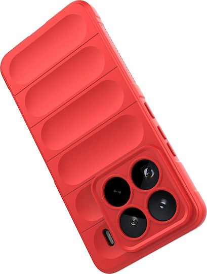 Techsuit Magic Umschlag Rückseite Silikon Rot (Xiaomi 15 Pro)