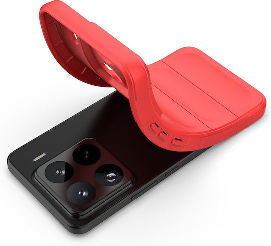 Techsuit Magic Umschlag Rückseite Silikon Rot (Xiaomi 15 Pro)