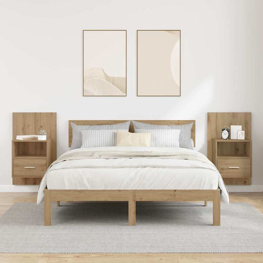 Nachttische Brown Oak 2Stück 48.5x32.5x80cm