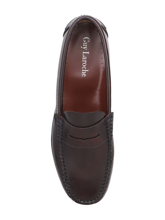 Leder Herren Mokassins in Burgundisch Farbe