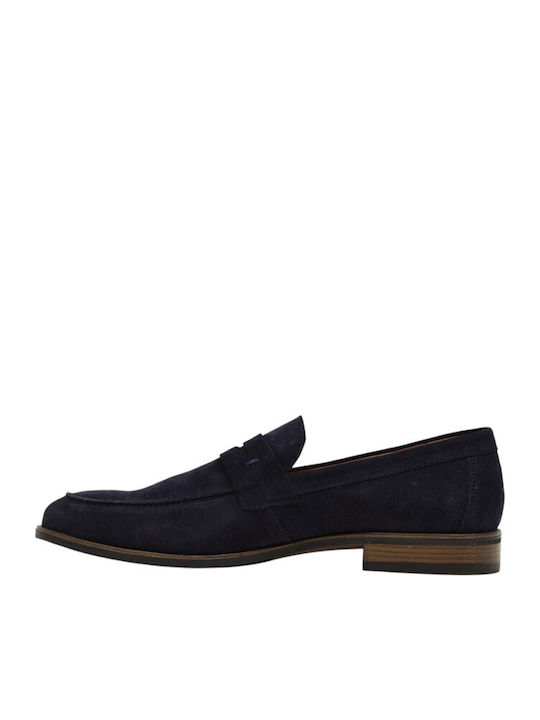 Δερμάτινα Ανδρικά Loafers σε Μπλε Χρώμα