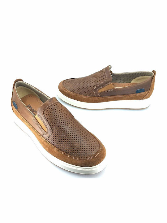 Δερμάτινα Ανδρικά Loafers σε Καφέ Χρώμα