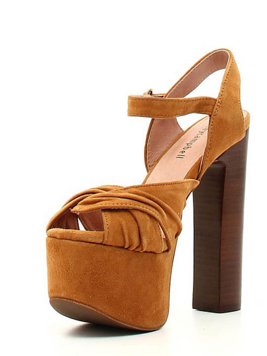 Fabric Sandals Tabac Brown