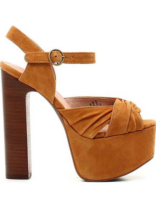 Fabric Sandals Tabac Brown