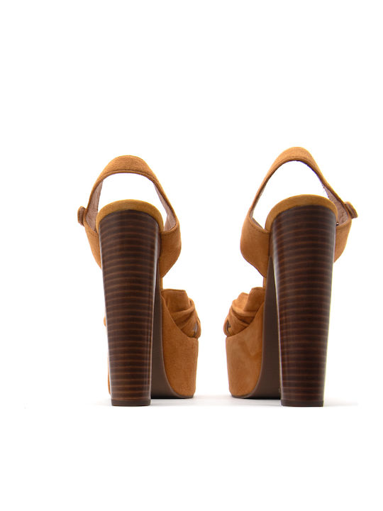 Fabric Sandals Tabac Brown