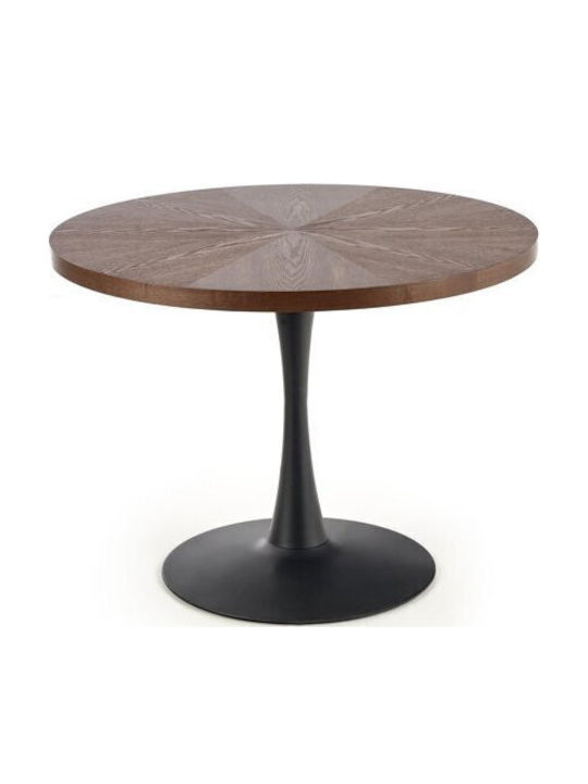 Houston 894 Round Table Dining Room Wooden Black, Walnut 75x75cm