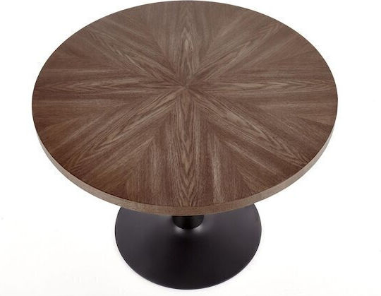 Houston 894 Round Table Dining Room Wooden Black, Walnut 75x75cm