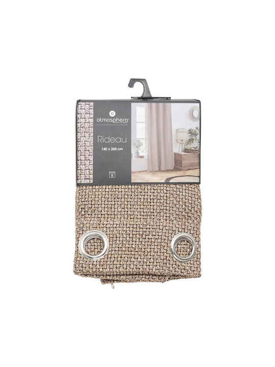 Wild Beige Curtain with Grommets 140x260cm