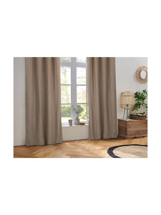Wild Beige Curtain with Grommets 140x260cm