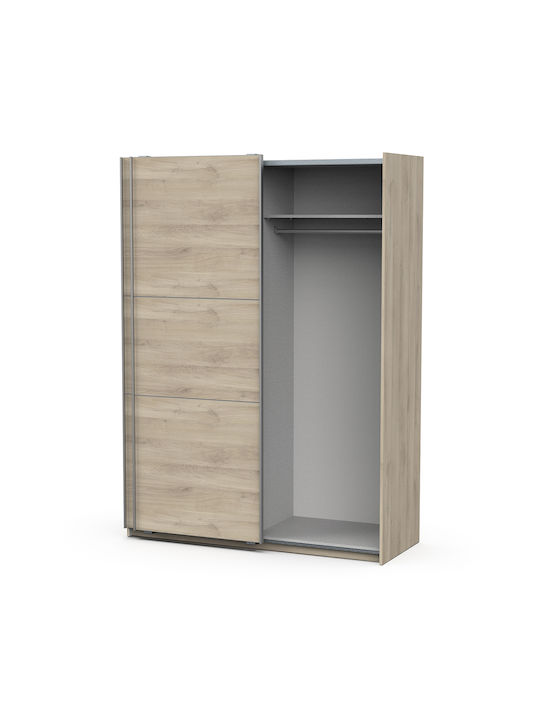 Double Door Wardrobe Sliding Ghost Kronberg Oak 148x60x203cm