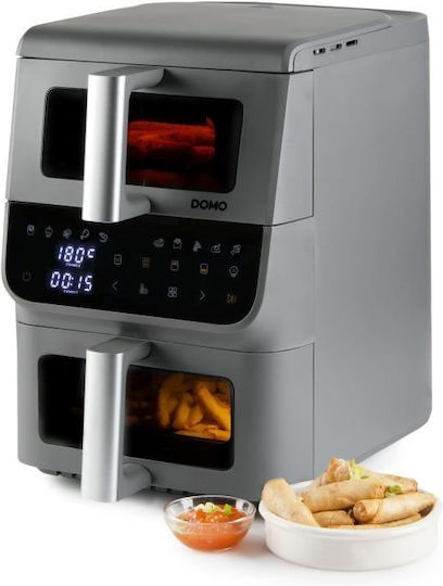Domo Air Fryer with Double Detachable Bucket 10lt Gray DO550FR