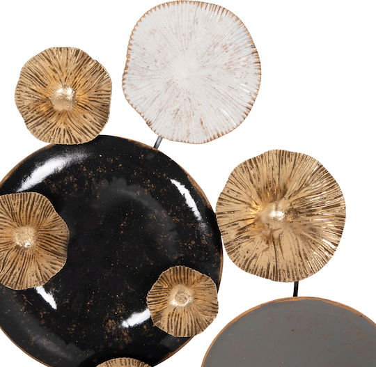 HomeMarkt Geometric Wall Decor Element Grey Gold Metallic 66x6x38cm
