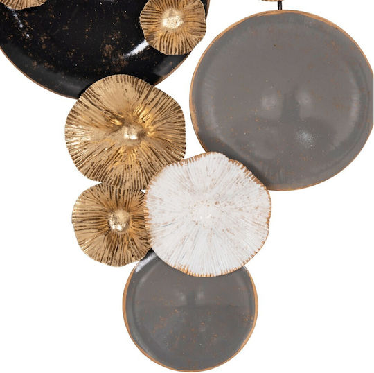 HomeMarkt Geometric Wall Decor Element Grey Gold Metallic 66x6x38cm