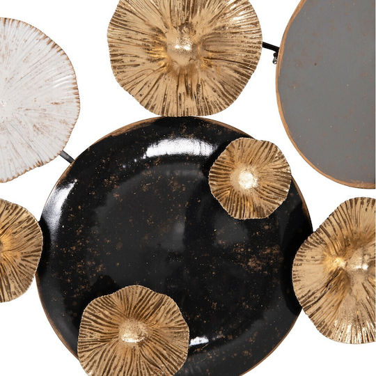 HomeMarkt Geometric Wall Decor Element Grey Gold Metallic 66x6x38cm