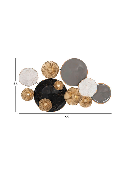 HomeMarkt From Grey Metallic Gold 66x6x38cm
