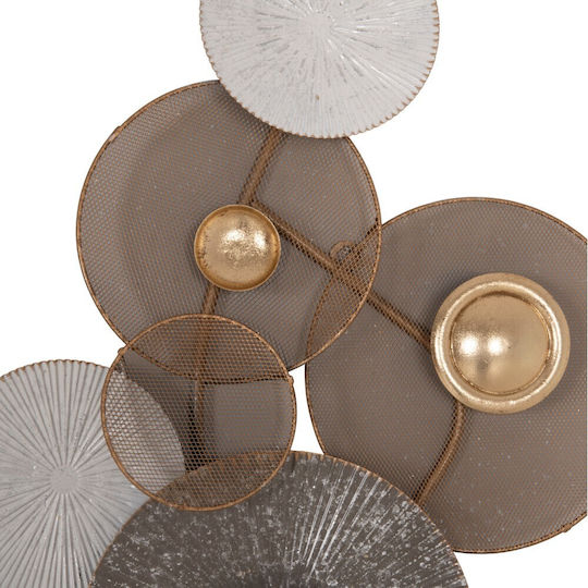 HomeMarkt Geometric Wall Decor Element Gold White Metallic 91x6x50cm