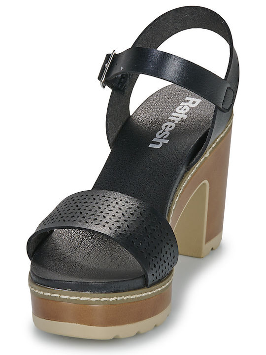 Din piele Sandale Negre